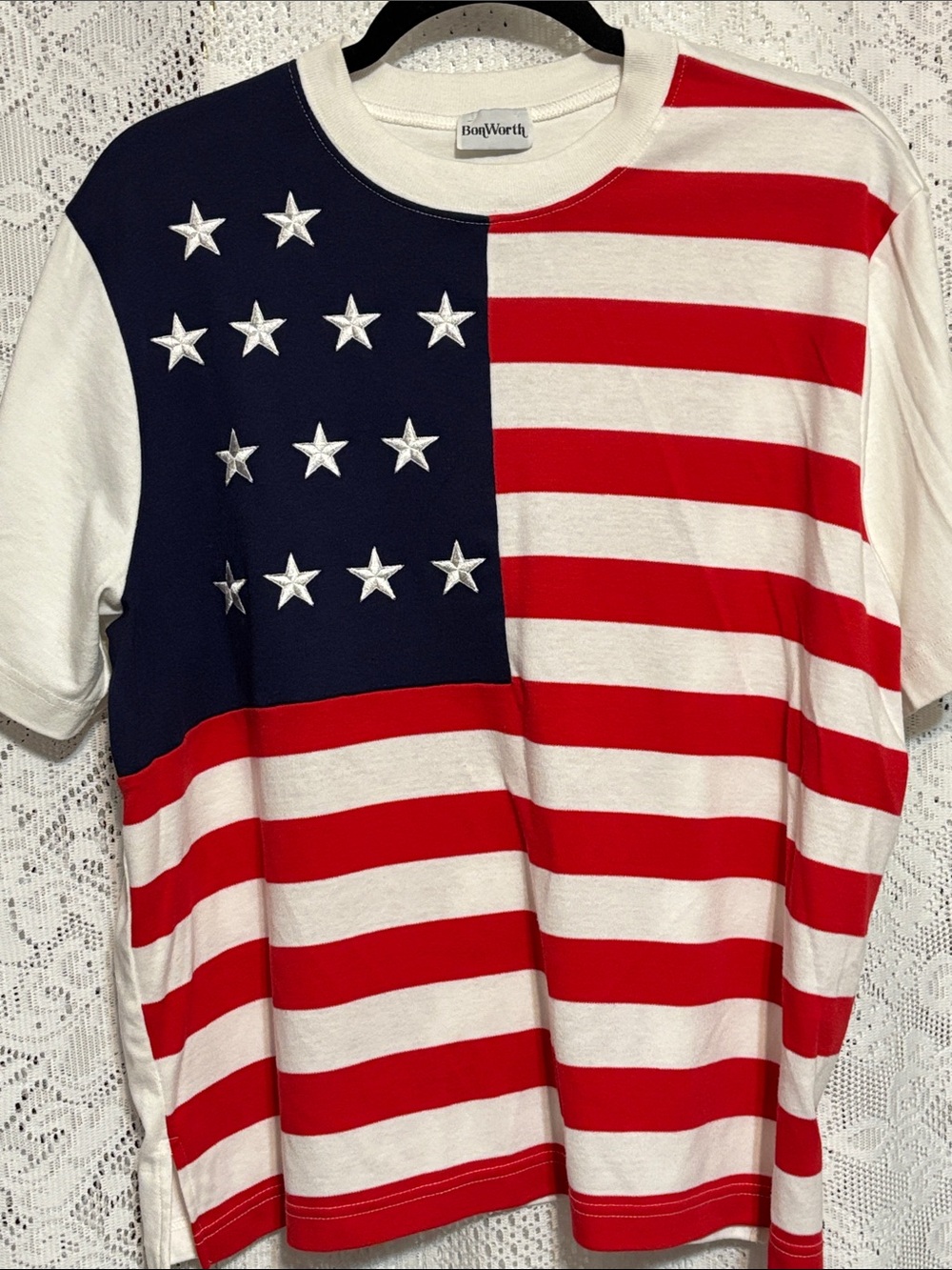 BonWorth Kids Short-Sleeve American Flag Tee in Red, White & Navy